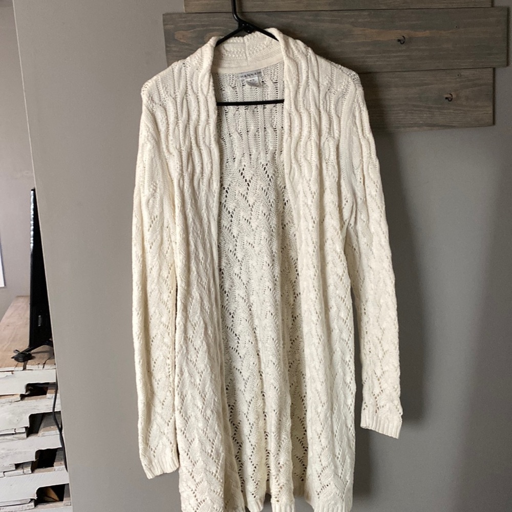 Cream sweater long sleeve cardigan